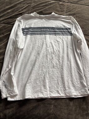 Hang Ten White Long-Sleeve Shirt with Navy Stripe